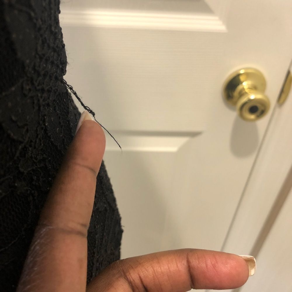 City Studio shimmering lace black dress with pearl and rhinestone strap, size 3 - Picture 6 of 11